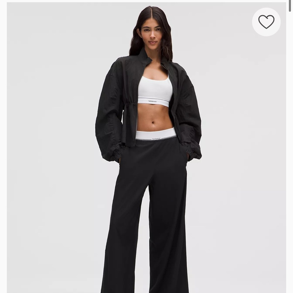 Lululemon Swift High-Rise Wide-Leg Pant Logo Waistband black/ white xxs/ NWT